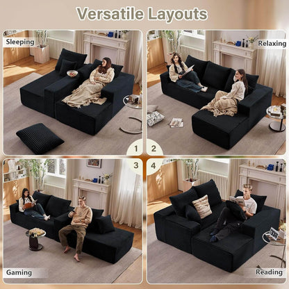 Canapé nuage modulable en L 272 cm avec méridienne